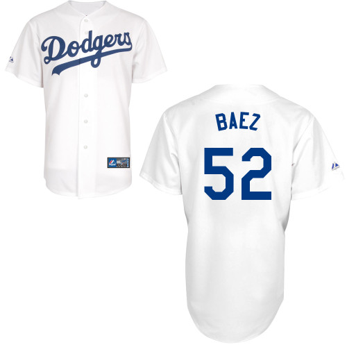 Pedro Baez #52 MLB Jersey-L A Dodgers Men's Authentic Home White Baseball Jersey